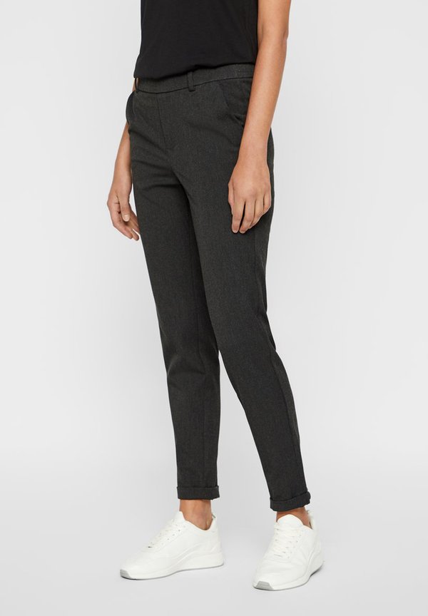 Vero Moda VMMAYA MW LOOSE SOLID PANT NOOS - Trousers - dark grey melange