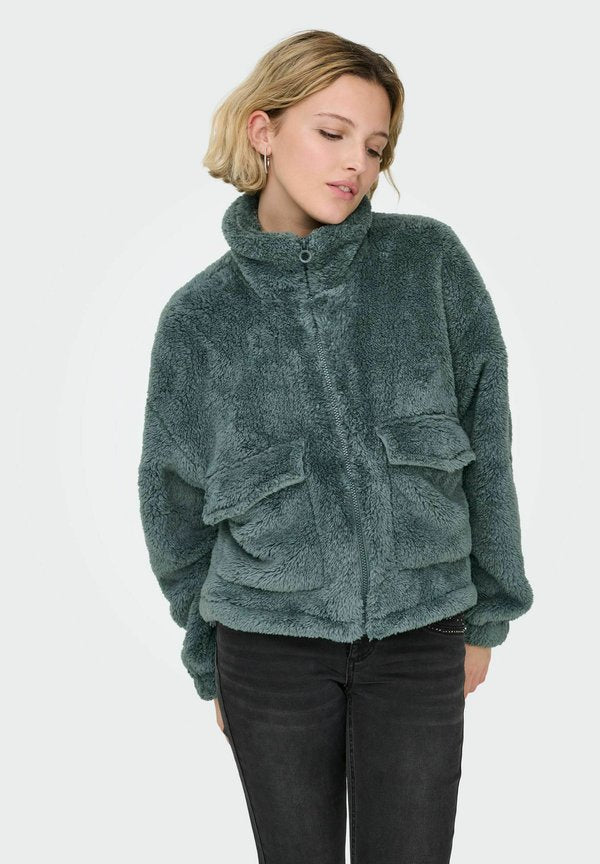 ONLY Teddy ONLANNA Teddy - Fleece jacket - balsam green
