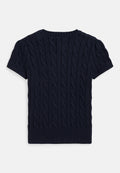 Polo Ralph Lauren CABLE-KNIT COTTON SHORT-SLEEVE SWEATER