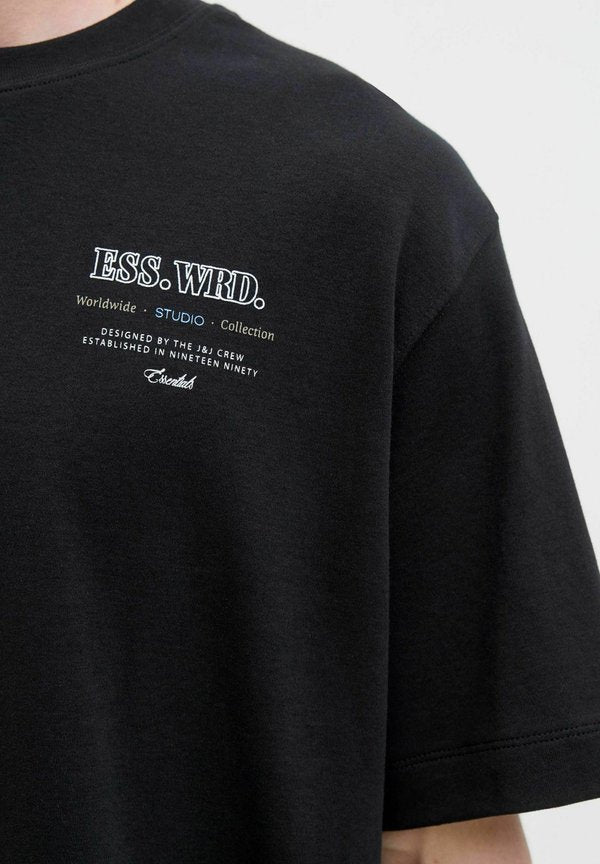 Jack & Jones Plus Size Backprintet - Print T-shirt - black