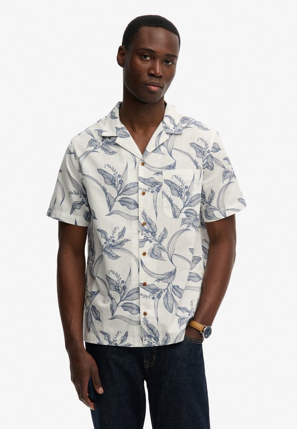 Superdry & Co SUPERDRY VINTAGE LOOM CABANA SHORT SLEEVE SHIRT.. - Shirt - canna leaves china blue