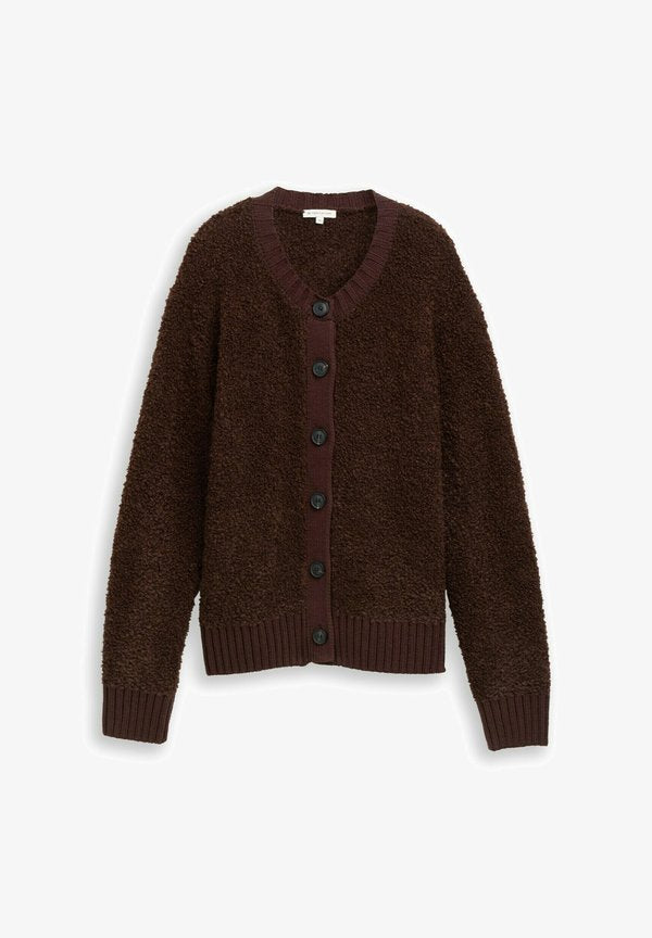 TOM TAILOR Cardigan - dark pecan brown melange