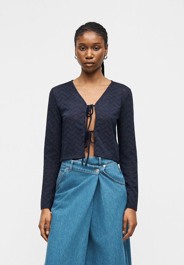 Vero Moda VMTANJA TIE - Long sleeved top - navy blazer