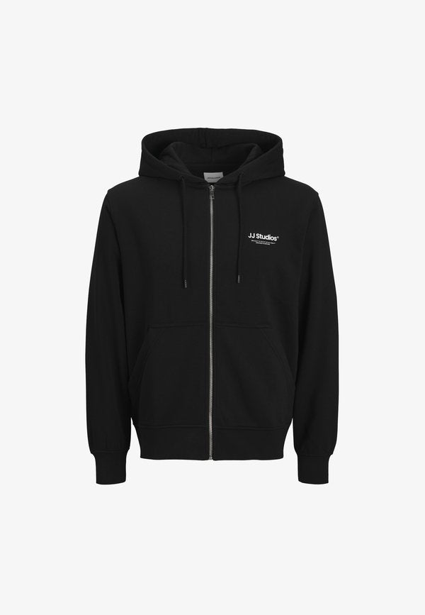 Jack & Jones Zip Printed Zip - Zip-up sweatshirt - black