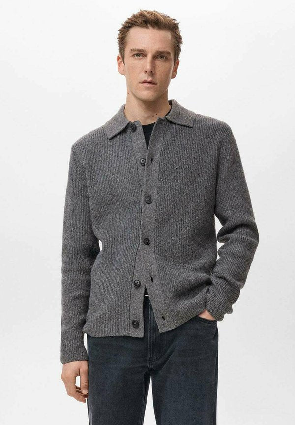 Mango Cardigan - mottled grey