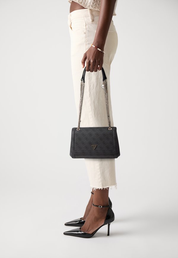 Guess NOELLE XBODY FLAP - Cross body bag - coal
