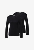 s.Oliver 2 PACK - Long sleeved top - schwarz