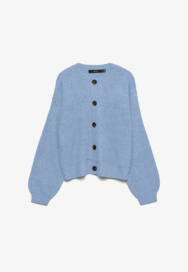 Vero Moda VMLEA O-NECK CARDIGAN  - Cardigan - brunnera blue