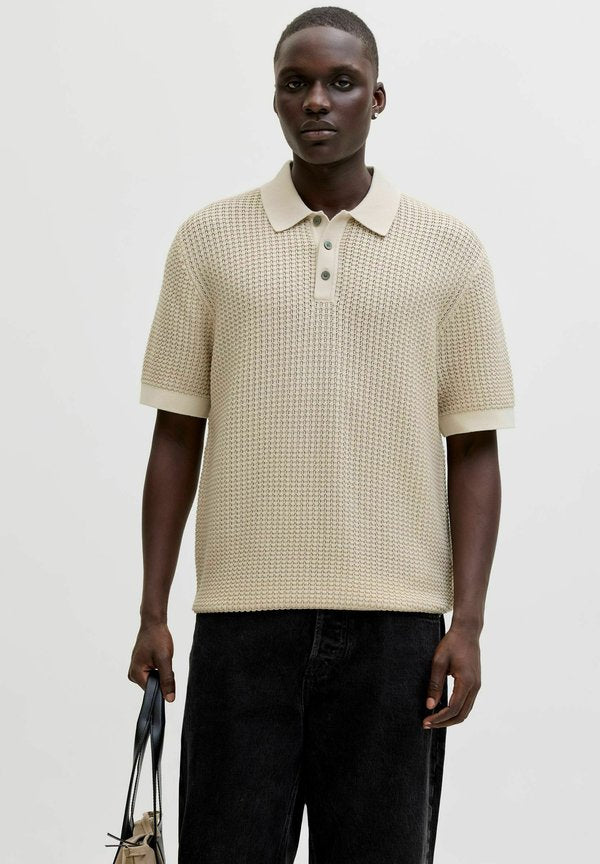 Jack & Jones Knitted Knitted - Polo shirt - whitecap gray