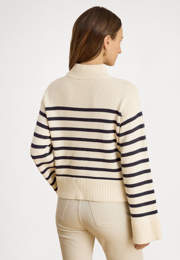 Lauren Ralph Lauren STRIPED WOOL-BLEND MOCKNECK SWEATER