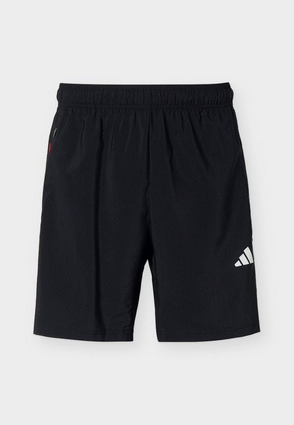 adidas Performance WORKOUT ESSENTIALS BASE 3 STRIPES - Sports shorts - black/team dark green/white/better scarlet