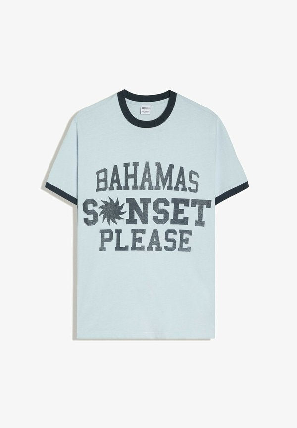 Bershka PRINTED SHORT SLEEVE - T-SHIRT - Print T-shirt - dark blue