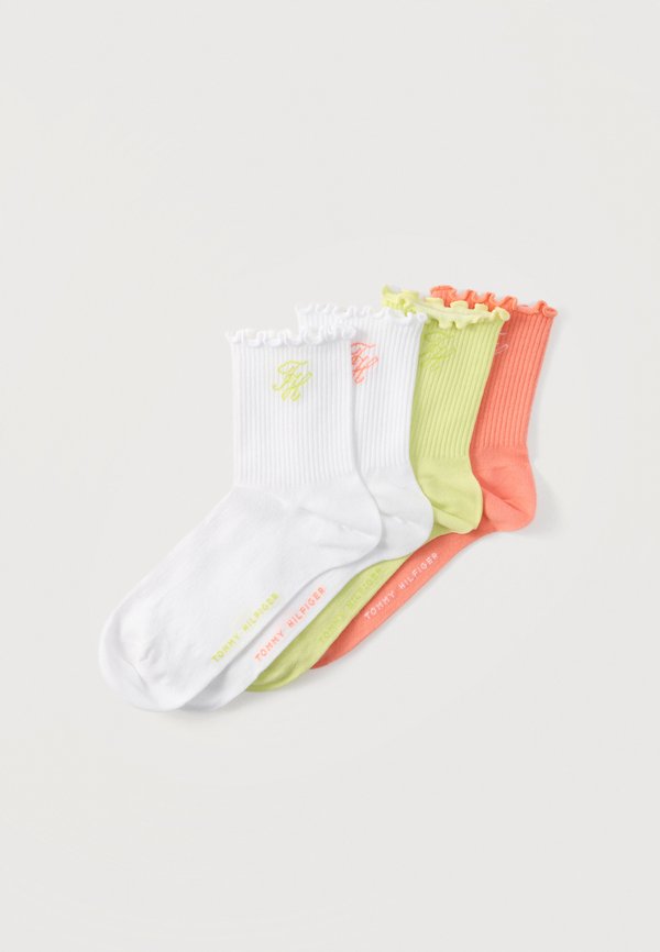 Tommy Hilfiger 4 PACK - Socks - coral/lime