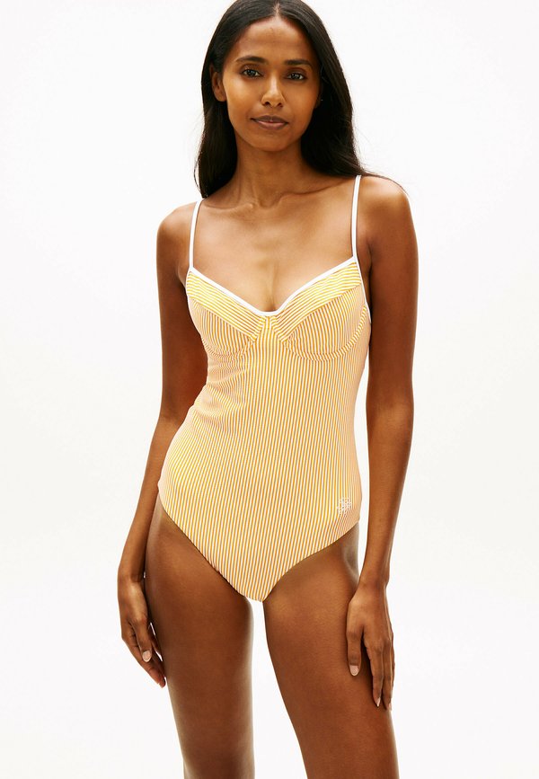 Tommy Hilfiger TEXTURED DEMI CUP  - Swimsuit - ithaca orange hype  white