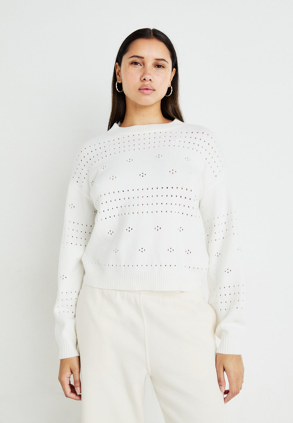VILA VIRIL O-NECK POINTELLE