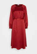 VILA VIARIEL TIE BELT MIDI DRESS