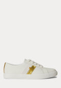 Lauren Ralph Lauren JANSON II METALLIC-TRIM LEATHER SNEAKER