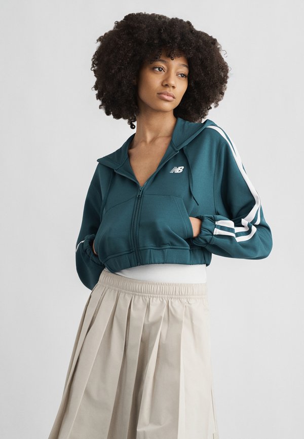 New Balance FULL ZIP - Zip-up sweatshirt - medusa green