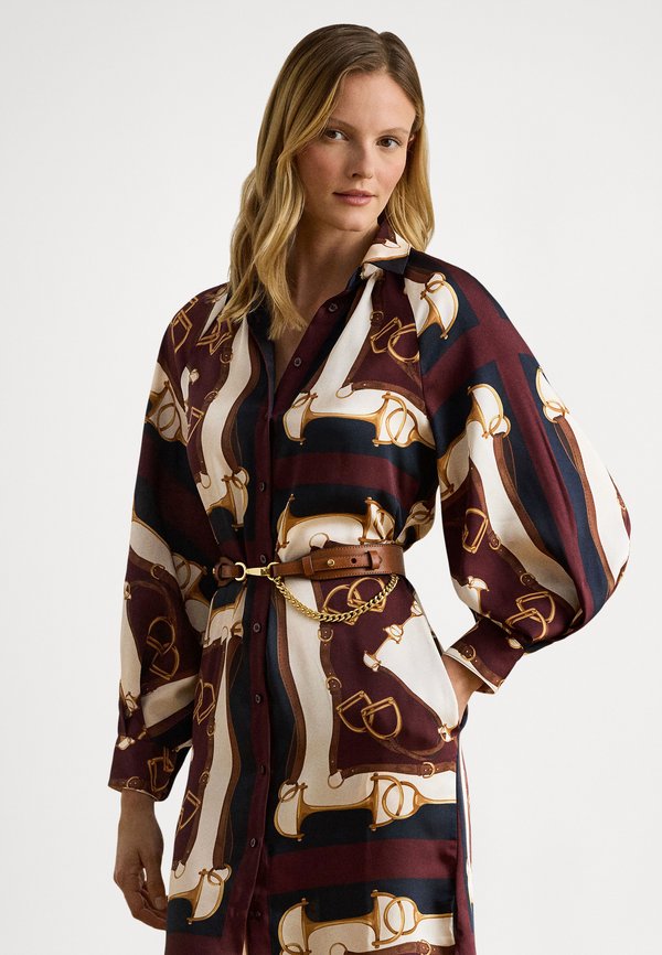 Lauren Ralph Lauren Petite EQUESTRIAN-PRINT TWILL MIDI SHIRTDRESS