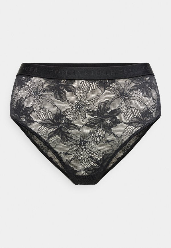 Tommy Hilfiger REPEAT LOGO LACE HIGH RISE BRIEFS - Briefs - black