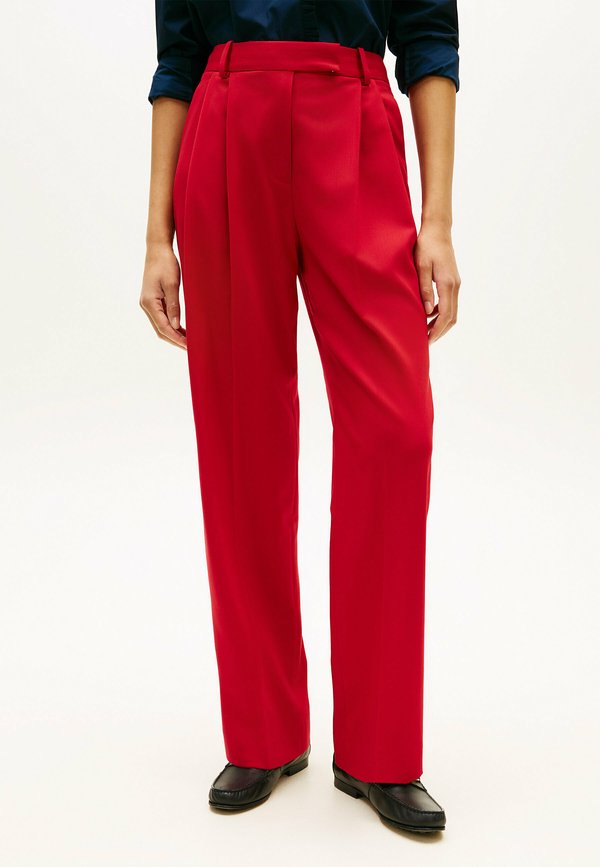 Tommy Hilfiger TIMELESS WOOL BLEND RELAXED STRAIGHT TROUSERS - Trousers - medium red