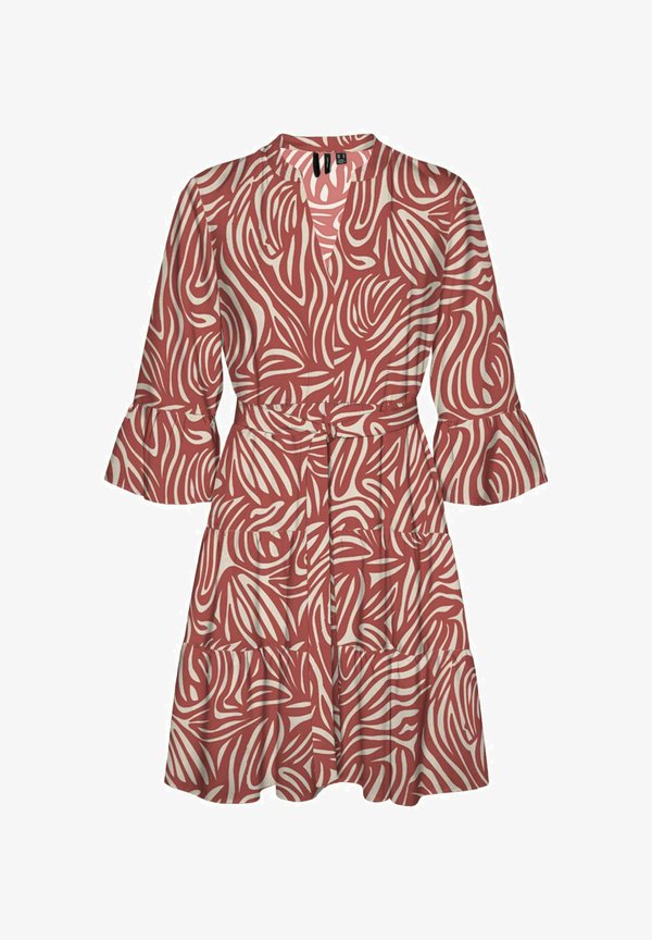 Vero Moda Curve VMCVERA Short - Day dress - marsala