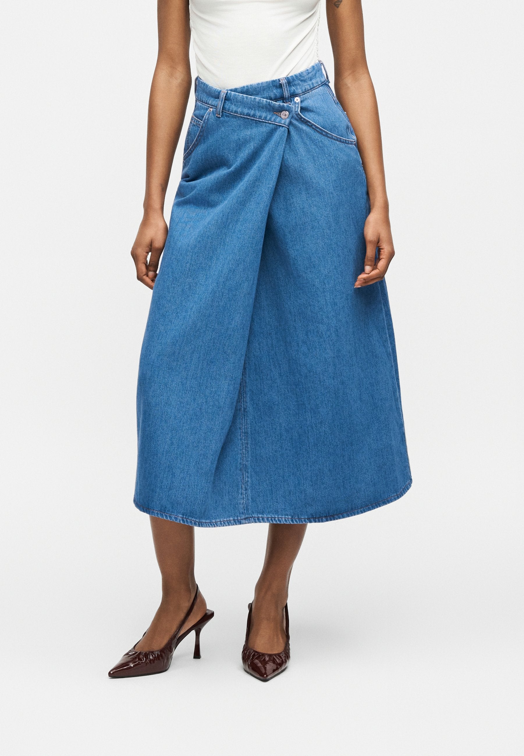 Topshop Denim TSABBY Midi