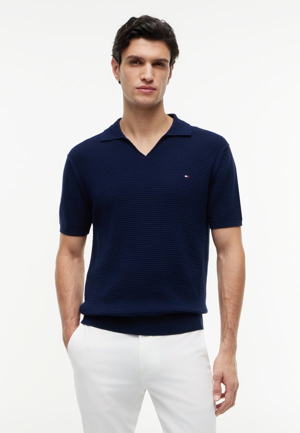 Tommy Hilfiger SEASONAL STRUCTURE JONNY ELEVATED ESSENTIALS - Polo shirt - carbon navy