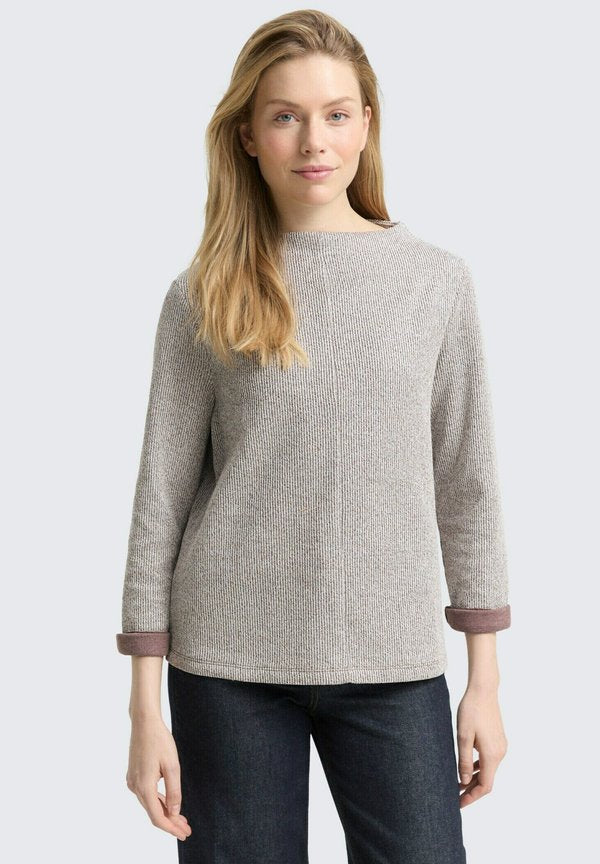 TOM TAILOR Jumper - dark pecan brown melange