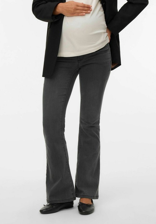 Vero Moda Flared maternity Fit - Bootcut jeans - dark grey denim