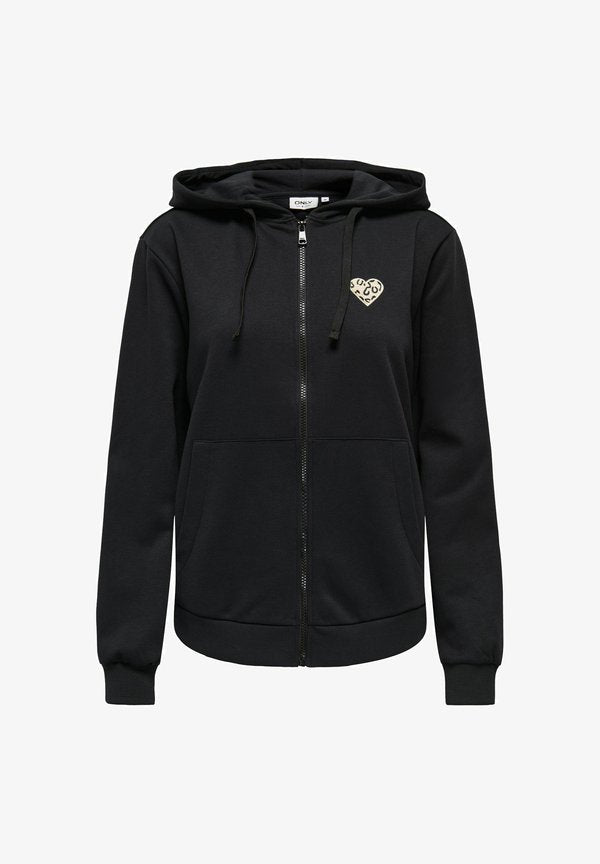 ONLY Zip-up sweatshirt - black