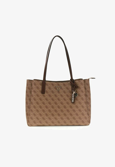 Guess NOELLE II TECH TOTE - Tote bag - latte logo   brown