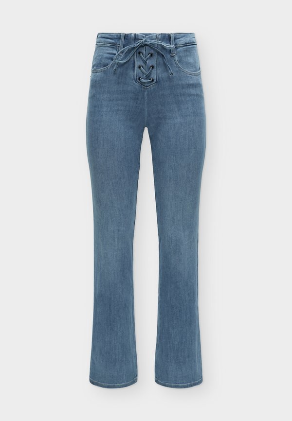 ONLY ONLPOWER TIE LACE FLARED - Flared Jeans - medium blue denim