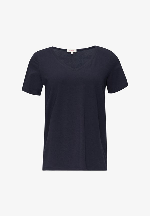 s.Oliver MIT V-AUSSCHNITT - Basic T-shirt - navy