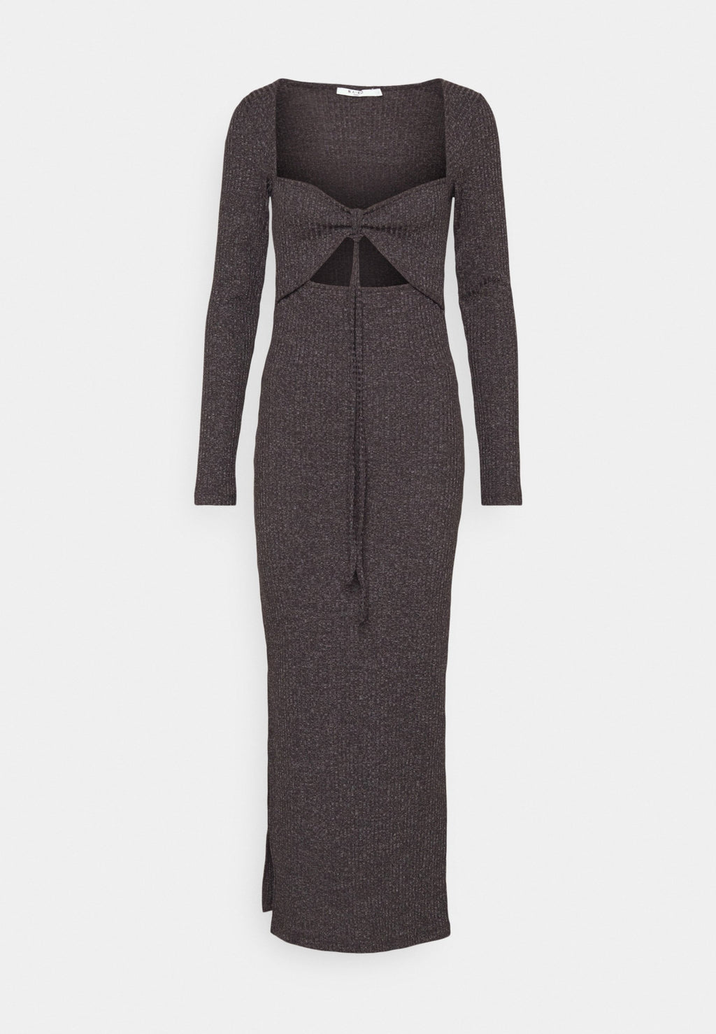 NA-KD TIE NECK LONG SLEEVE DRESS