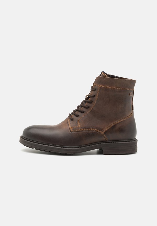 Jack & Jones JFWDELANEY BOOT - Lace-up ankle boots - cognac