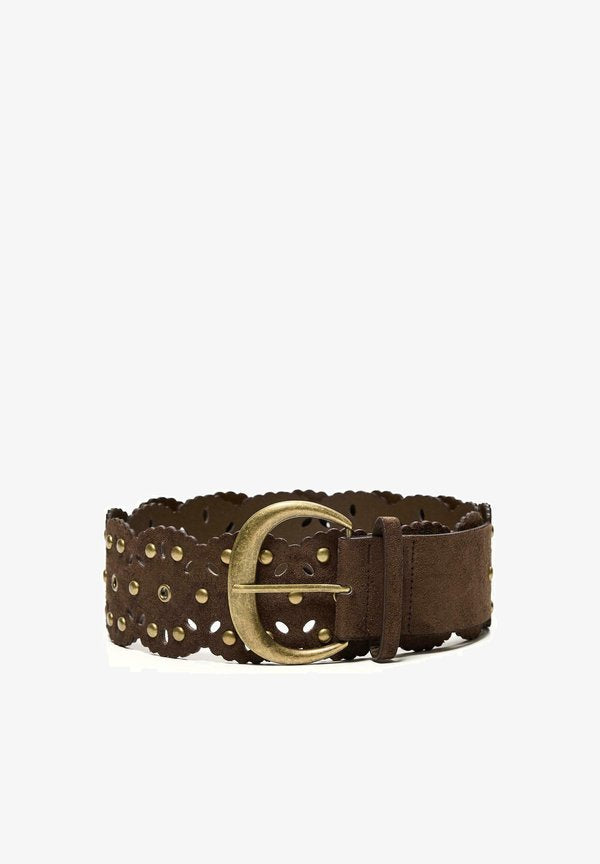 Bershka OPENWORK BELT - Belt - dark brown