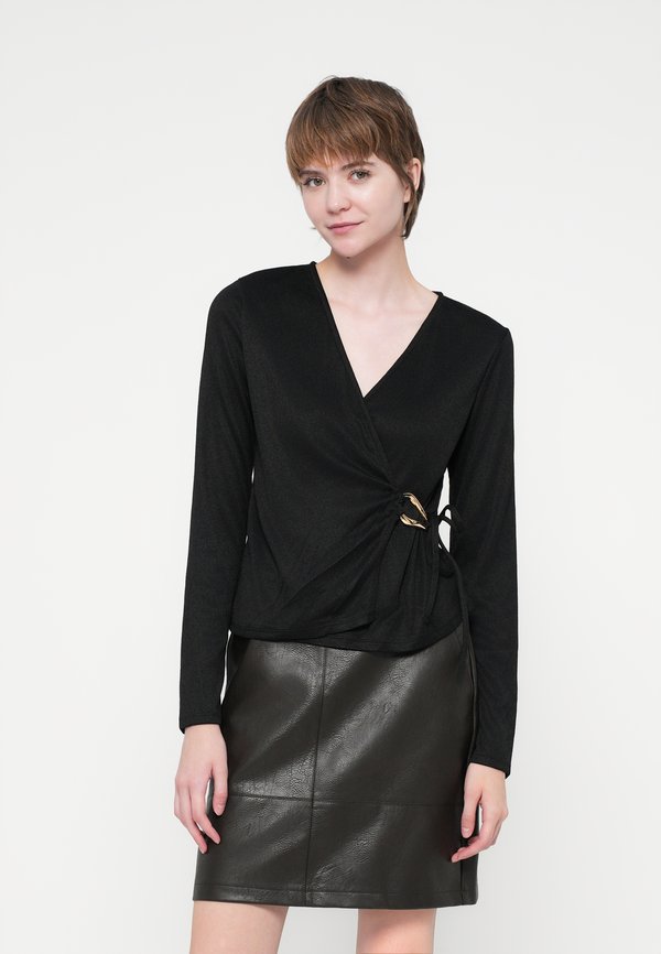 Vero Moda VMLOUISA V-NECK WRAP - Top - black detail
