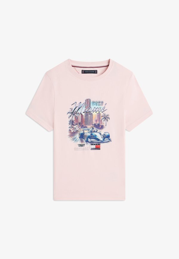 Tommy Hilfiger TH X CADILLAC FORMULA 1 TEAM BABY TEE MIAMI - Print T-shirt - pink