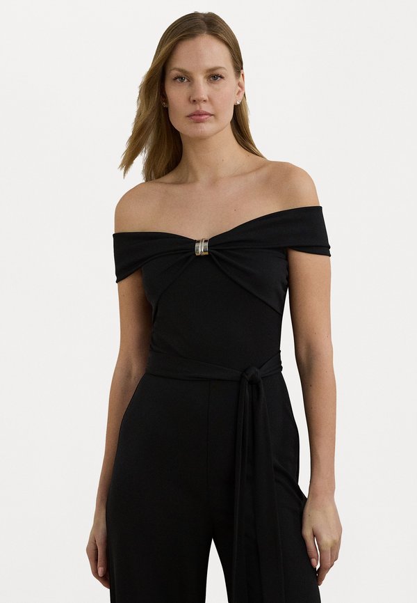 Lauren Ralph Lauren BELTED JERSEY OFF THE SHOULDER JUMPSUIT