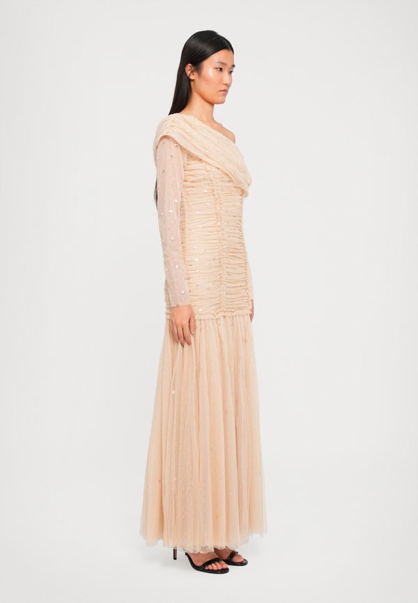 Needle & Thread GIGI DOT ONE SHOULDER ROUCHED GOWN