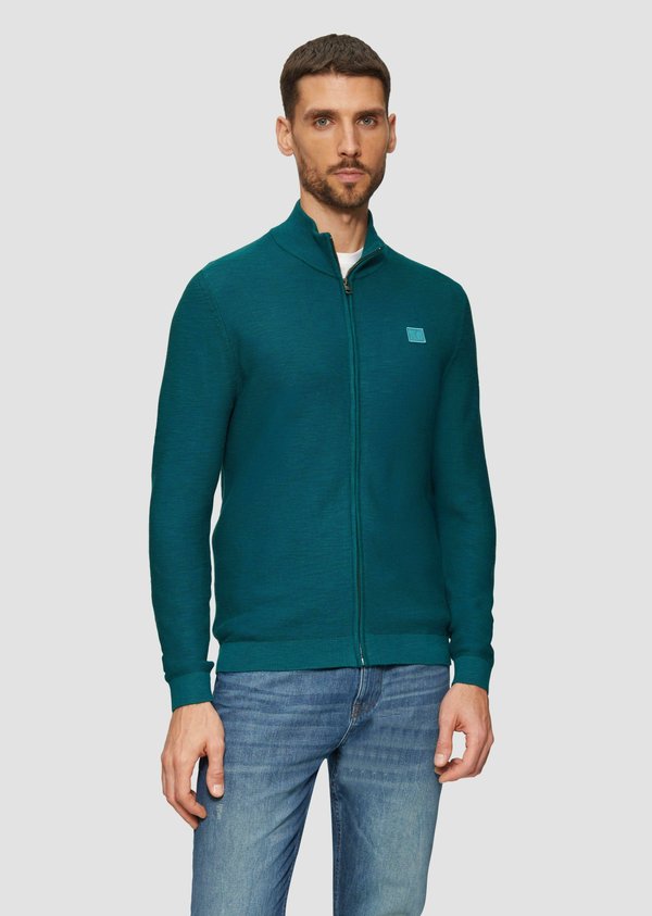 s.Oliver MIT LOGO-PATCH - Cardigan - petrol
