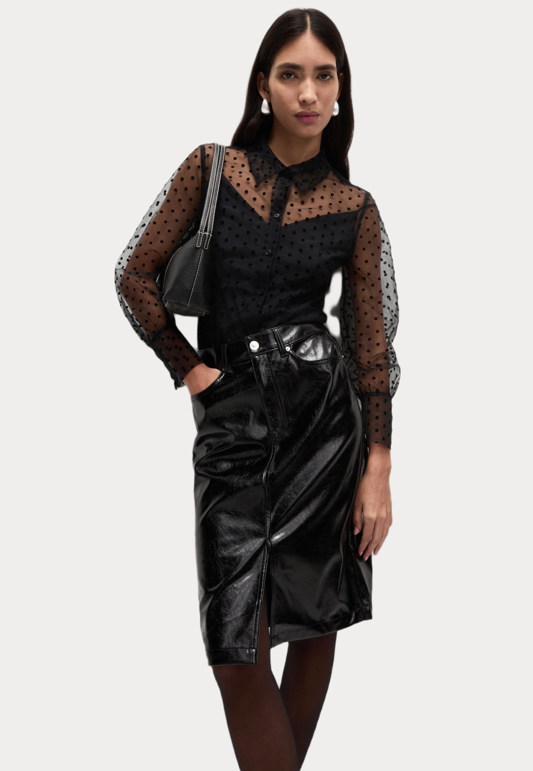 Marks & Spencer SHEER POLKA DOT COLLARED