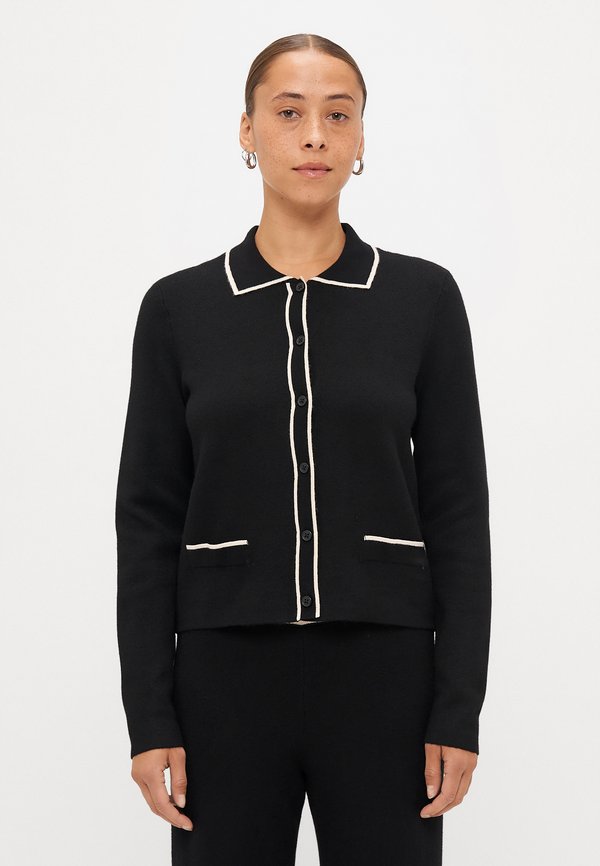 Vero Moda Petite VMGOLD DOUBLE CONTRAST  - Cardigan - black/birch