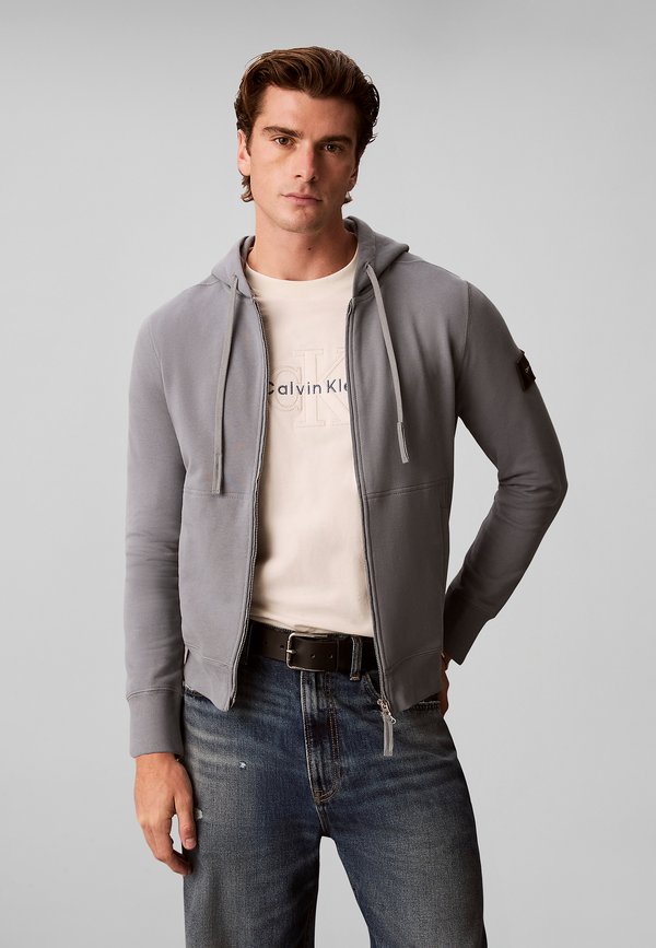 Calvin Klein Jeans Zip-up sweatshirt - steel gray