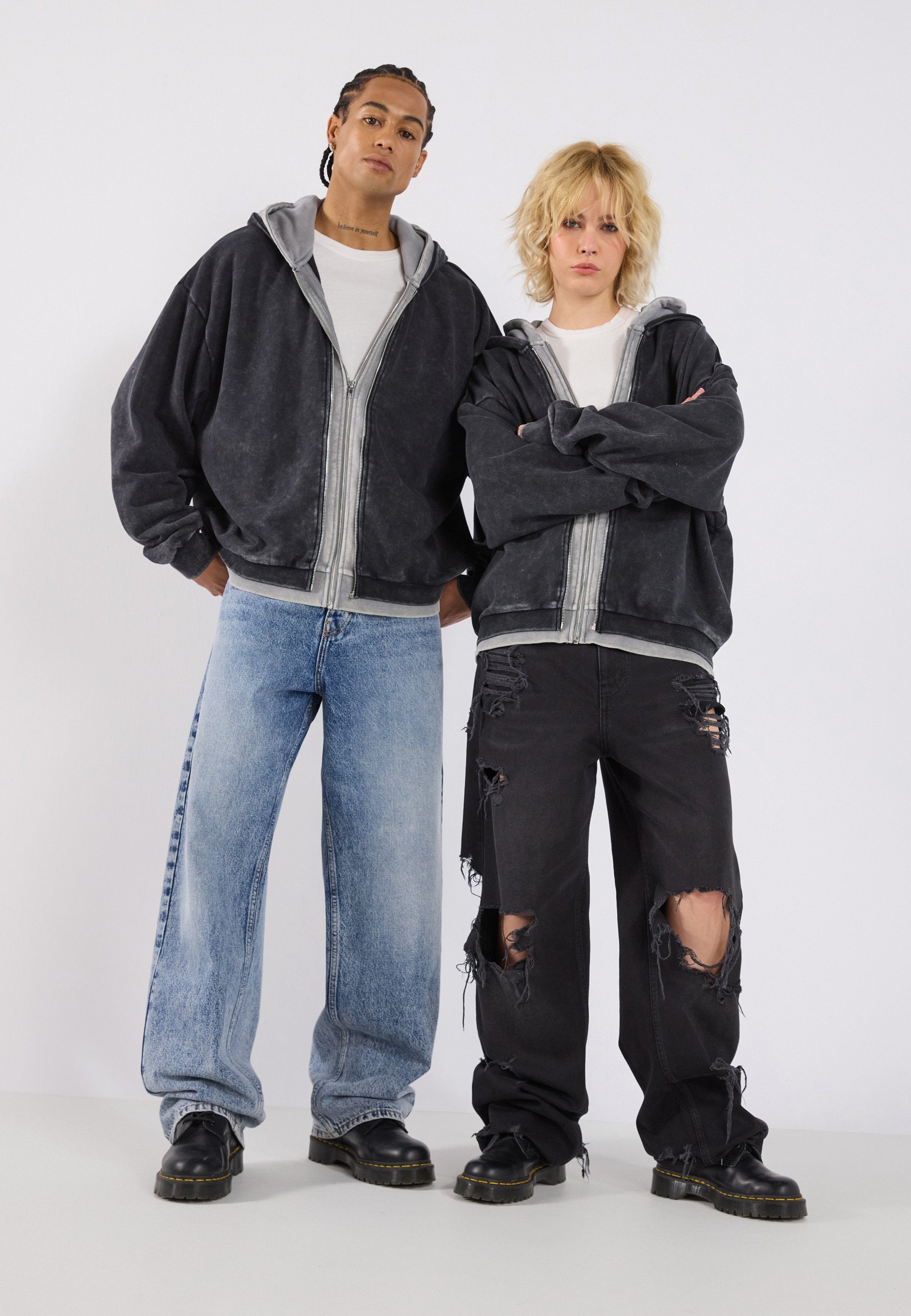 YOURTURN UNISEX RELAXED FIT DOUBLE LAYER JACKET