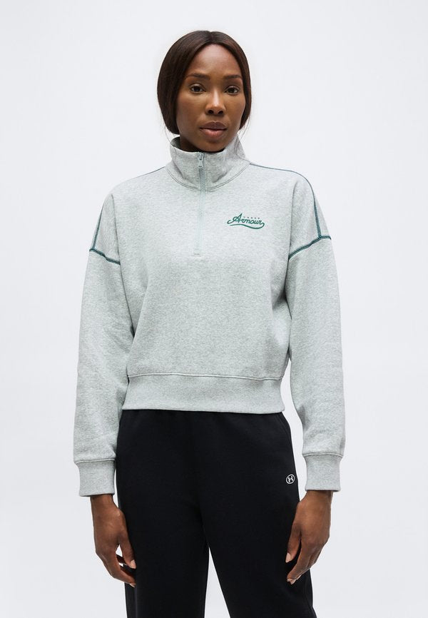 Under Armour RIVAL VARSITY - Sweatshirt - mod gray light heather/arden green