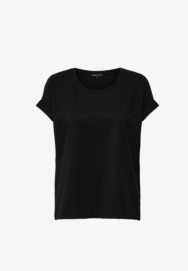 ONLY ONLMOSTER GLITTER S/S TOP NOOS JRS - Basic T-shirt - black