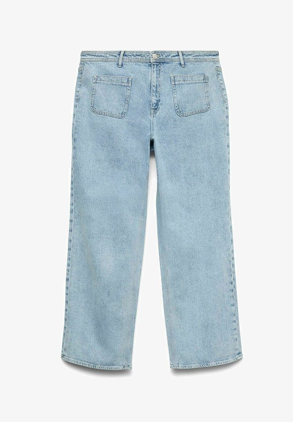 Vero Moda Curve Wide-fit VMCTESSA High rise Wide Leg Fit - Straight leg jeans - light blue denim