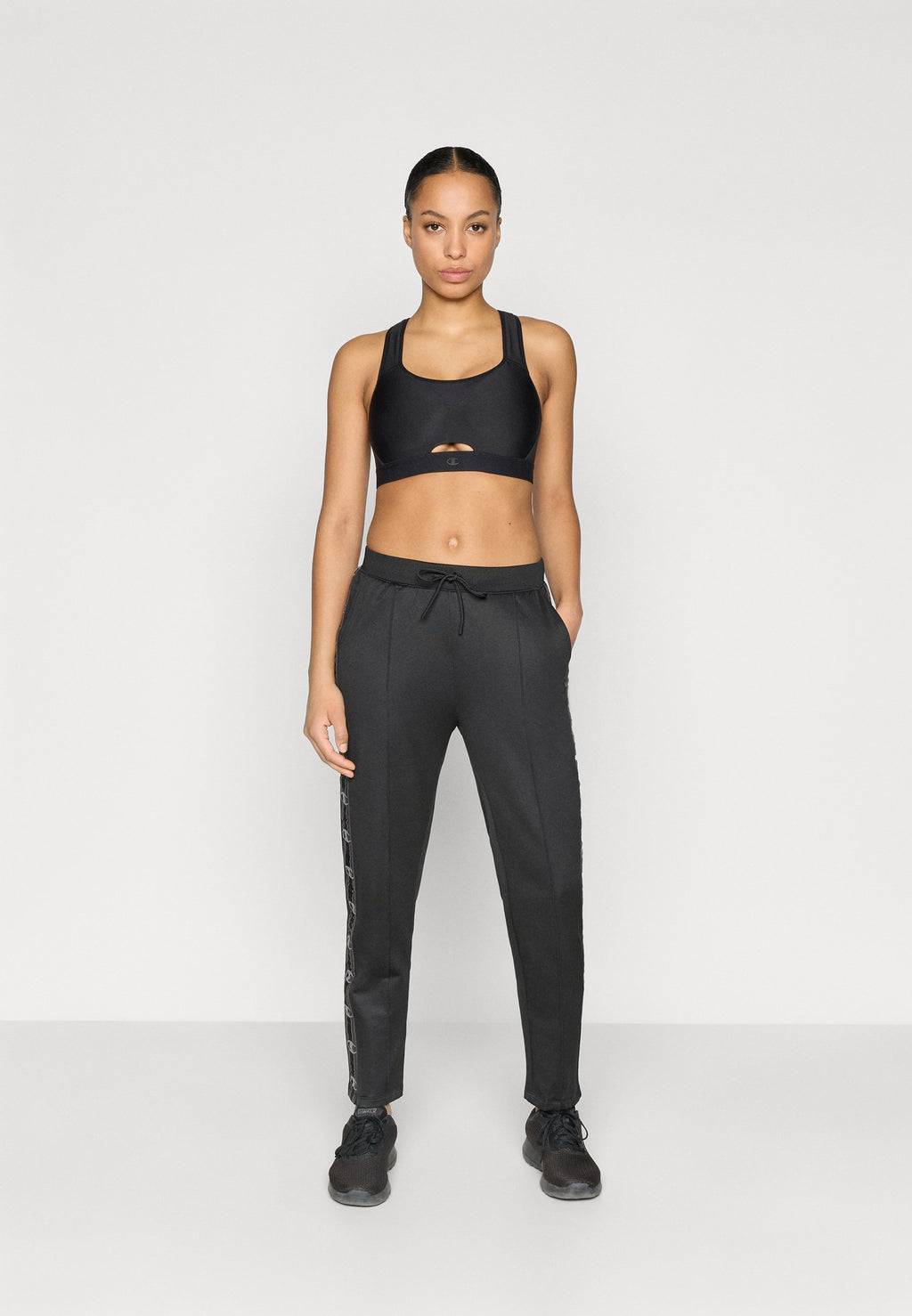 Champion SPORTS INSPIRED INTERLOCK STRAIGHT HEM PANTS WITH TAPE DETAILING